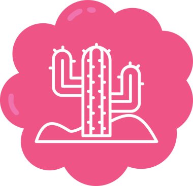 Kaktüs. Web simgesi basit illüstrasyon