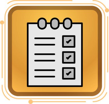 Kontrol listesi web simgesi, basit vektör illüstrasyonu