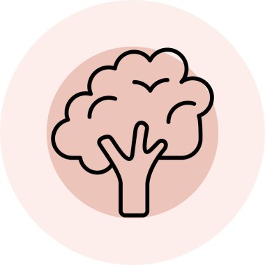 Beyin. Web simgesi basit illüstrasyon