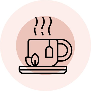 Kahve kupası ikonu. Web için kahve fincanı vektör simgelerinin özet çizimi