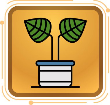 Vazodaki bir çiçeğin vektör çizimi