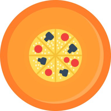 pizza. Web simgesi basit illüstrasyon