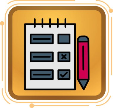 Moda Biçimli İzole Arkaplanda Kontrol Listesi Simgesi