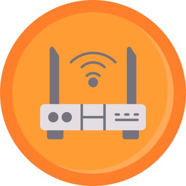 Kablosuz ağ yönlendirici simgesi. Web için kablosuz yönlendirici vektör simgelerinin basit çizimi