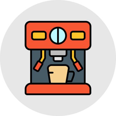 kahve makinesi ikon vektör illüstrasyonu