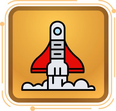 Moda biçimi izole edilmiş arkaplanda roket simgesi