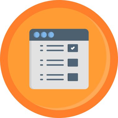 Kontrol listesi düz simgesi, illüstrasyon