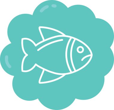 Balık. Web simgesi basit illüstrasyon