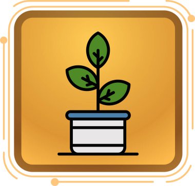 Pot kutsal kişilerin resmi içinde bitki