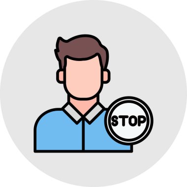 stop vector line icon desig
