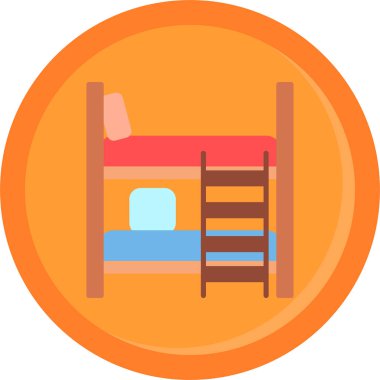 Yatak odası vektör simgesi. biçim düz simgedir