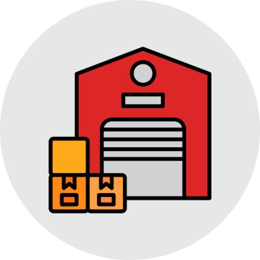 Depo. Web simgesi basit illüstrasyon