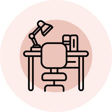 Modern bir ofis masasının vektör çizimi