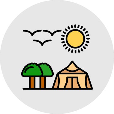 Bir çadır simgesinin vektör illüstrasyonu