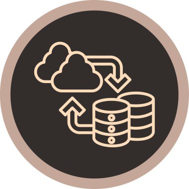 Bulut Hesaplama. Web simgesi basit illüstrasyon