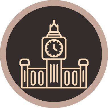 Bir bina simgesinin vektör illüstrasyonu