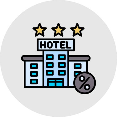 Otel simgesi, vektör illüstrasyonu