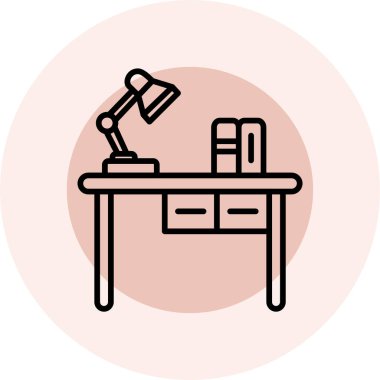 Lamba ikonu vektör illüstrasyonlu masa