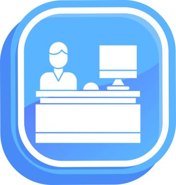 Otel resepsiyonu. Basit illüstrasyon