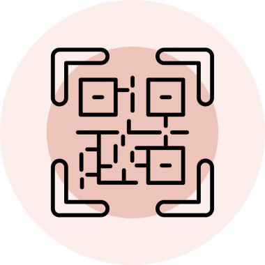 qr kod simgesi vektör çizimi