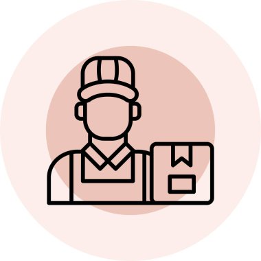 İşçi. Web simgesi basit illüstrasyon