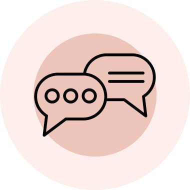 kabarcık iletişim simgesi renk ana hatları vektörü