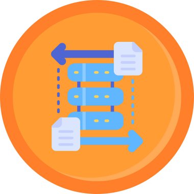 düz biçimli ağ veri paylaşım simgesi
