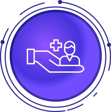 Beyaz arka planda çapraz ikona sahip çizgi doktoru izole edildi. Tıp hastanesi işareti. vektör