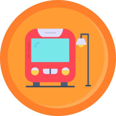 Otobüs. Web simgesi basit illüstrasyon