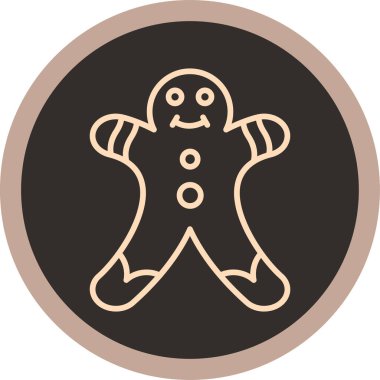 Zencefilli kurabiye adam. Web simgesi basit illüstrasyon