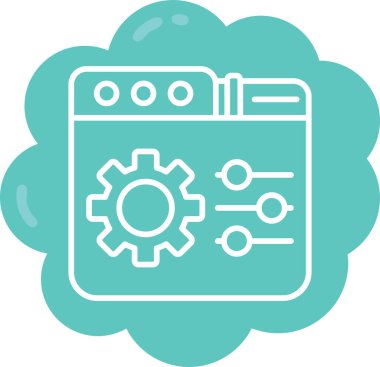 Bulut ayarları. Web simgesi vektör illüstrasyonu