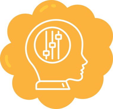 Beyin. Web simgesi basit illüstrasyon