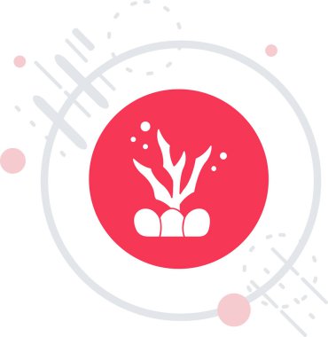 Beyaz çizgi bitki ve yaprak ikonu uzun süre izole edilmiş. tohum ve tohum. Yapraklar ekiliyor. Doğa kavramı. Kırmızı daire düğmesi. vektör