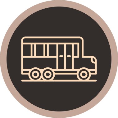 Okul servisi simgesi, vektör illüstrasyonu basit tasarım