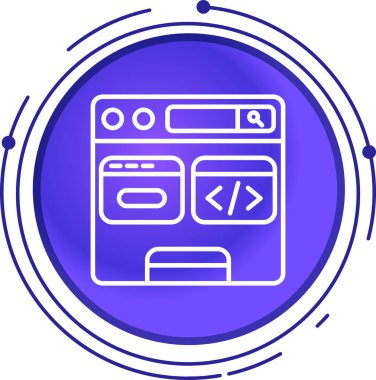 Bir bilgisayar simgesinin modern bir simgesinin vektör çizimi