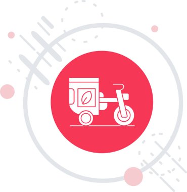 Çizgi Scooter simgesi beyaz arkaplanda izole edildi. Renkli taslak konsepti. Vektör