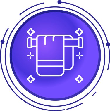 Siyah çizgi elektrik dolgu simgesi beyaz arkaplanda izole edildi. Elektrik bağlantısı ve bağlantısının kesilmesi kavramı. Mavi daire düğmesi. vektör illüstrasyonu