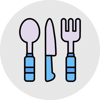 Çatal bıçak takımı simge vektör çizim