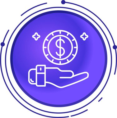 Bozuk para simgesinin vektör illüstrasyonu