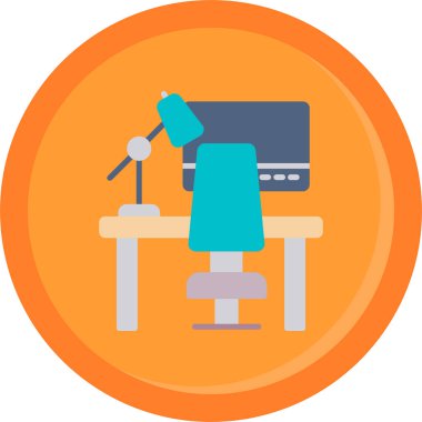 iş düz ikon vektör illüstrasyonu