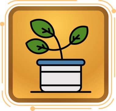 Bir bitki simgesinin vektör illüstrasyonu