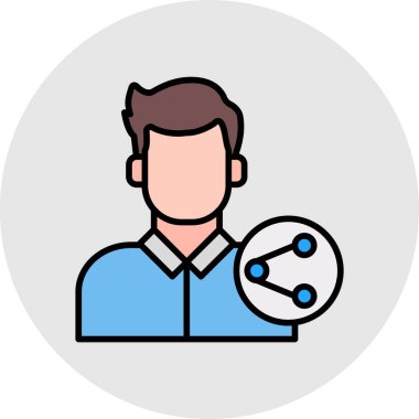 Küre simgesi olan adam, vektör illüstrasyonu