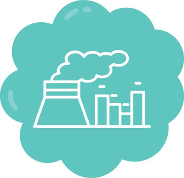 Modern fabrika simgesinin vektör illüstrasyonu