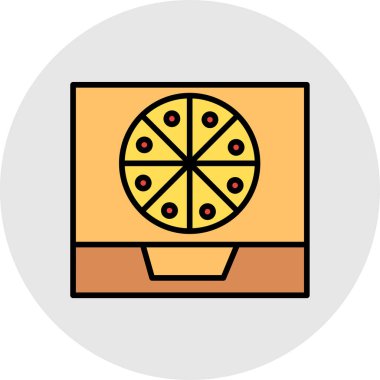 pizza vektörü düz renk simgesi