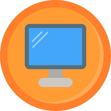 Bilgisayar ekranı simgesi ile doldurulmuş - ana hatlar biçimi