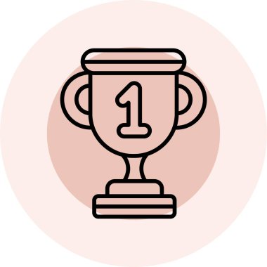 Kazandım. Web simgesi basit illüstrasyon