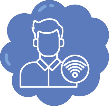 Kablosuz. Web simgesi basit illüstrasyon