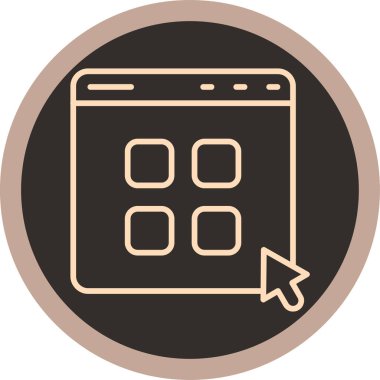 Tarayıcı. Web simgesi basit illüstrasyon