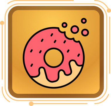 donut. Web simgesi basit illüstrasyon