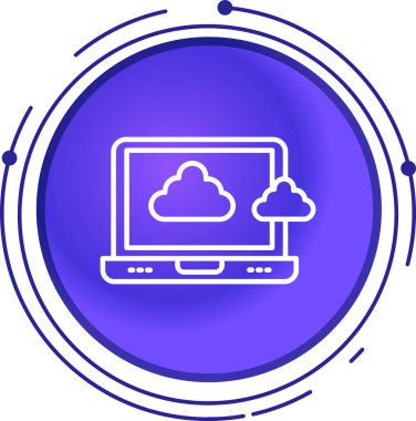 Bulut hesaplama simgesi vektör illüstrasyonu